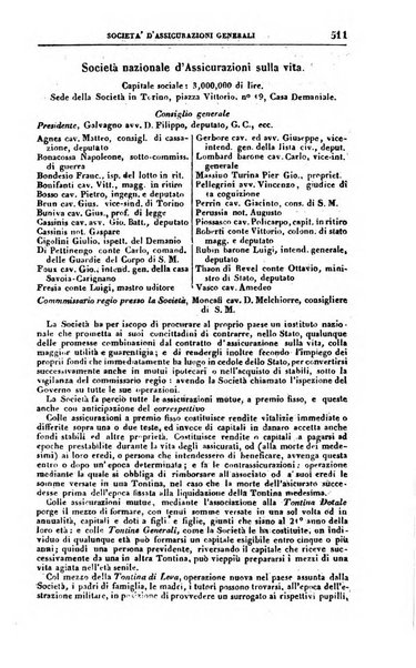 Calendario generale del Regno pel ... compilato d'ordine del Re per cura del Ministero dell'interno ...