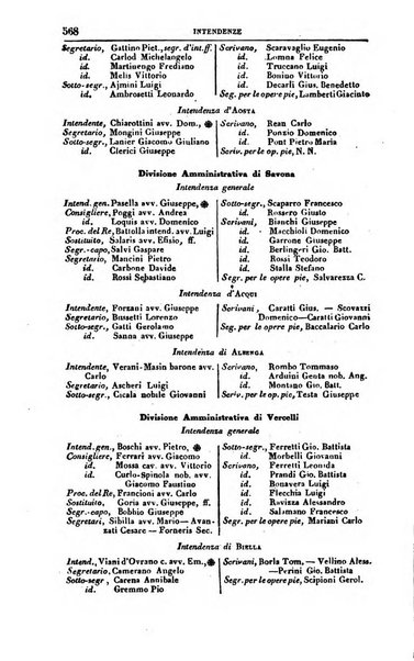 Calendario generale del Regno pel ... compilato d'ordine del Re per cura del Ministero dell'interno ...