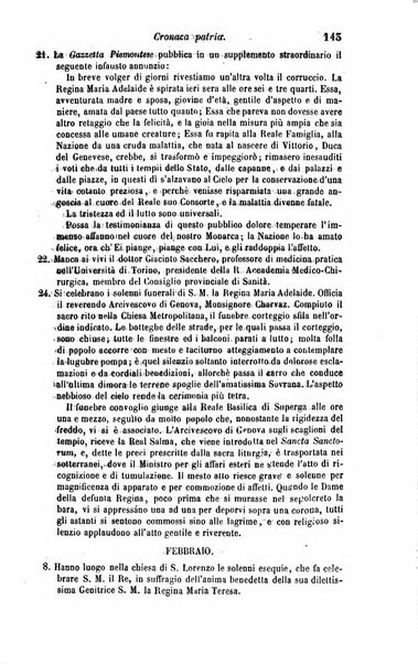 Calendario generale del Regno pel ... compilato d'ordine del Re per cura del Ministero dell'interno ...