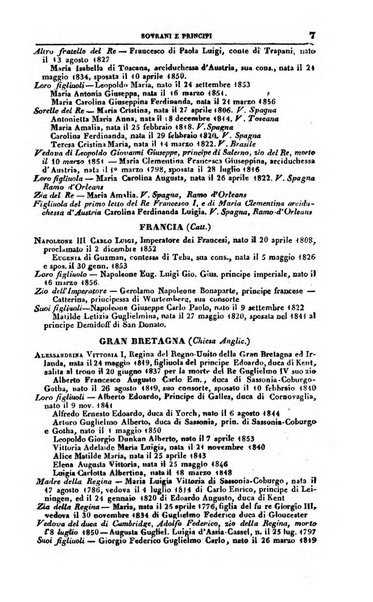 Calendario generale del Regno pel ... compilato d'ordine del Re per cura del Ministero dell'interno ...