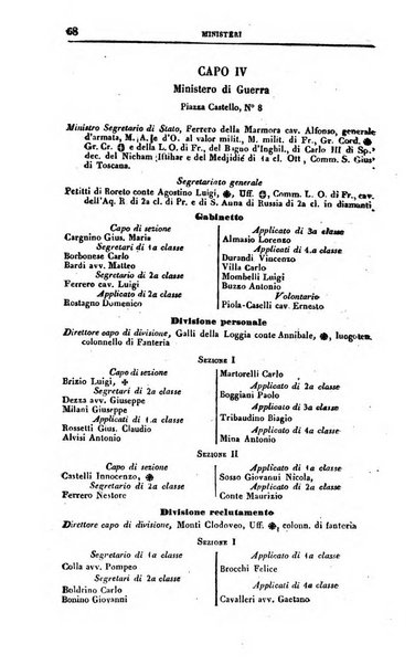 Calendario generale del Regno pel ... compilato d'ordine del Re per cura del Ministero dell'interno ...