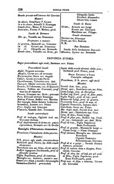 Calendario generale del Regno pel ... compilato d'ordine del Re per cura del Ministero dell'interno ...