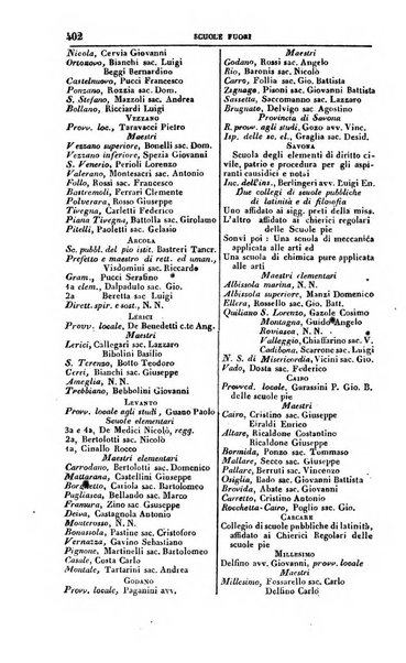 Calendario generale del Regno pel ... compilato d'ordine del Re per cura del Ministero dell'interno ...