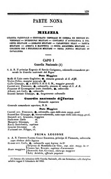 Calendario generale del Regno pel ... compilato d'ordine del Re per cura del Ministero dell'interno ...