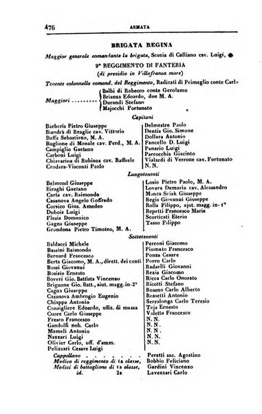 Calendario generale del Regno pel ... compilato d'ordine del Re per cura del Ministero dell'interno ...