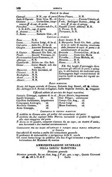 Calendario generale del Regno pel ... compilato d'ordine del Re per cura del Ministero dell'interno ...