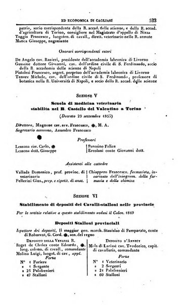 Calendario generale del Regno pel ... compilato d'ordine del Re per cura del Ministero dell'interno ...