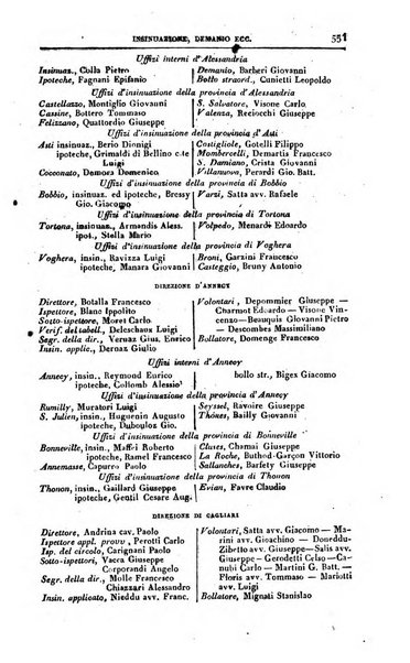 Calendario generale del Regno pel ... compilato d'ordine del Re per cura del Ministero dell'interno ...