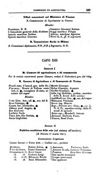 Calendario generale del Regno pel ... compilato d'ordine del Re per cura del Ministero dell'interno ...