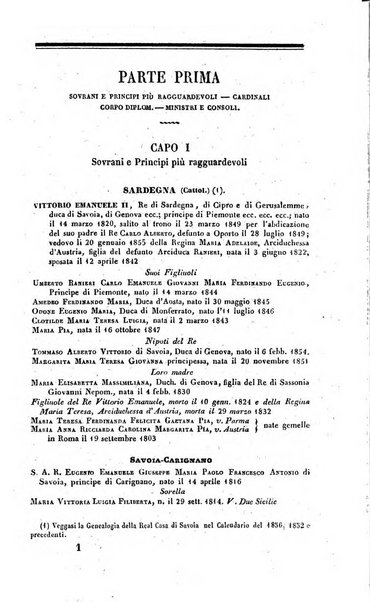 Calendario generale del Regno pel ... compilato d'ordine del Re per cura del Ministero dell'interno ...