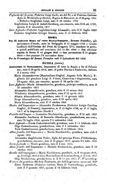 Calendario generale del Regno pel ... compilato d'ordine del Re per cura del Ministero dell'interno ...