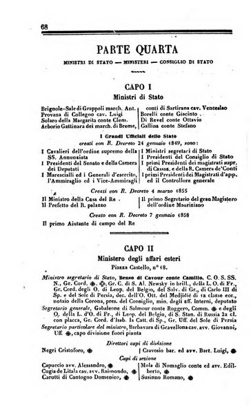 Calendario generale del Regno pel ... compilato d'ordine del Re per cura del Ministero dell'interno ...