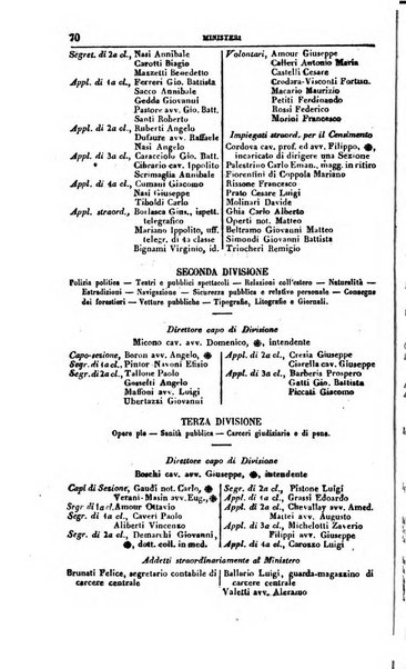 Calendario generale del Regno pel ... compilato d'ordine del Re per cura del Ministero dell'interno ...