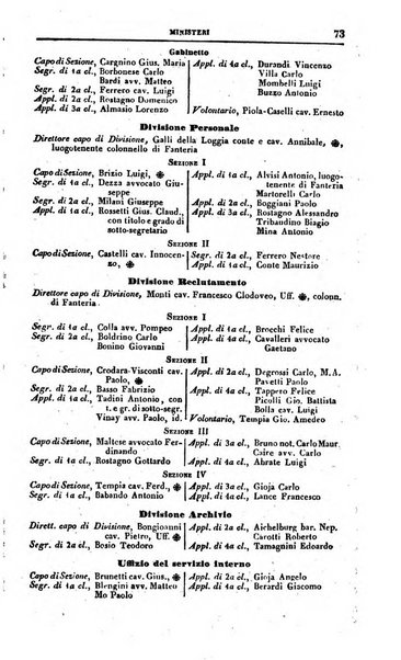 Calendario generale del Regno pel ... compilato d'ordine del Re per cura del Ministero dell'interno ...