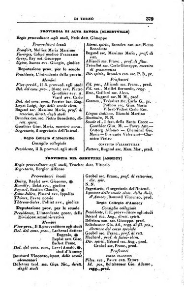 Calendario generale del Regno pel ... compilato d'ordine del Re per cura del Ministero dell'interno ...