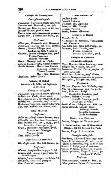 Calendario generale del Regno pel ... compilato d'ordine del Re per cura del Ministero dell'interno ...