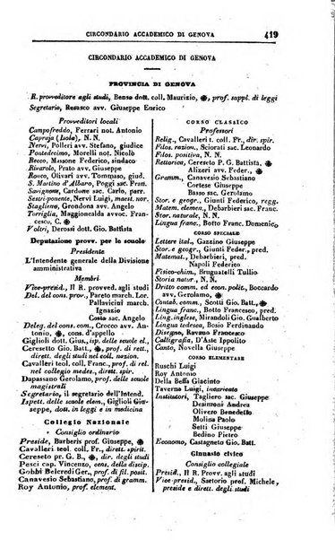 Calendario generale del Regno pel ... compilato d'ordine del Re per cura del Ministero dell'interno ...