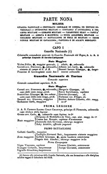 Calendario generale del Regno pel ... compilato d'ordine del Re per cura del Ministero dell'interno ...