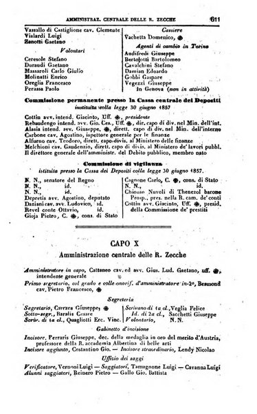 Calendario generale del Regno pel ... compilato d'ordine del Re per cura del Ministero dell'interno ...