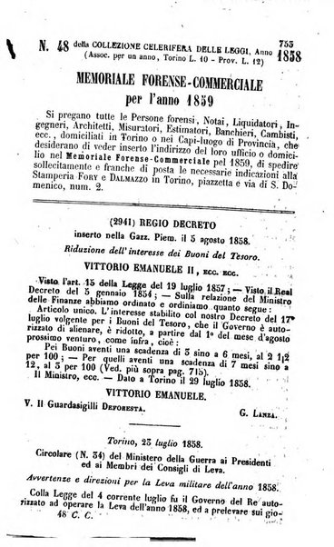 Calendario generale del Regno pel ... compilato d'ordine del Re per cura del Ministero dell'interno ...