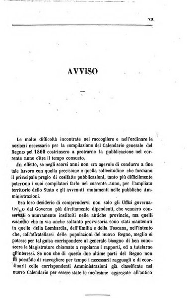 Calendario generale del Regno pel ... compilato d'ordine del Re per cura del Ministero dell'interno ...