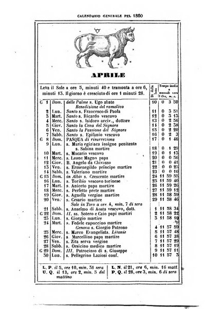 Calendario generale del Regno pel ... compilato d'ordine del Re per cura del Ministero dell'interno ...