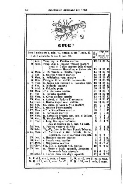 Calendario generale del Regno pel ... compilato d'ordine del Re per cura del Ministero dell'interno ...