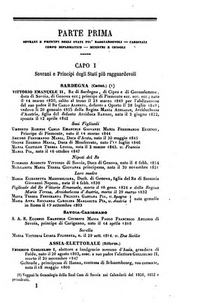 Calendario generale del Regno pel ... compilato d'ordine del Re per cura del Ministero dell'interno ...