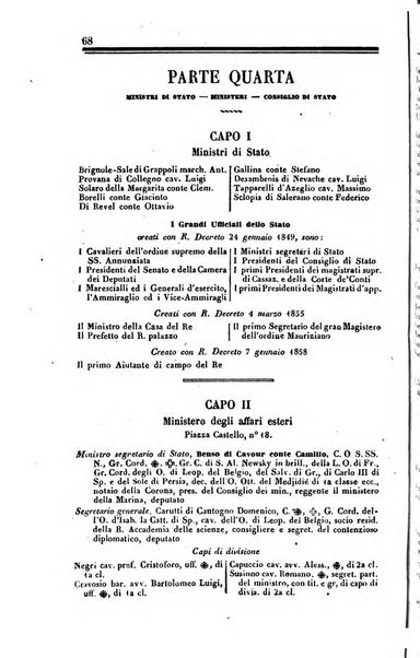 Calendario generale del Regno pel ... compilato d'ordine del Re per cura del Ministero dell'interno ...