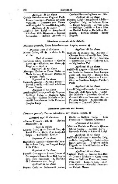 Calendario generale del Regno pel ... compilato d'ordine del Re per cura del Ministero dell'interno ...