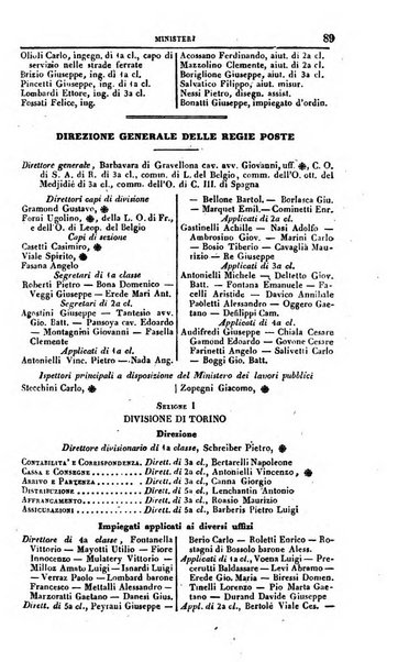 Calendario generale del Regno pel ... compilato d'ordine del Re per cura del Ministero dell'interno ...