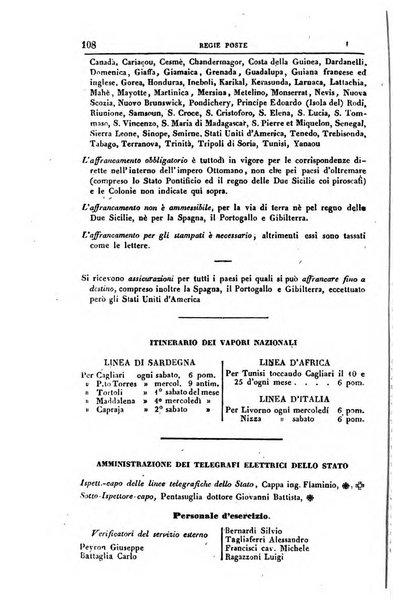 Calendario generale del Regno pel ... compilato d'ordine del Re per cura del Ministero dell'interno ...