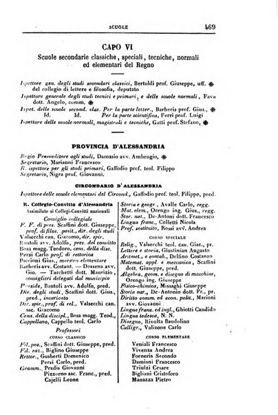 Calendario generale del Regno pel ... compilato d'ordine del Re per cura del Ministero dell'interno ...