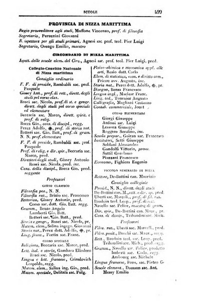 Calendario generale del Regno pel ... compilato d'ordine del Re per cura del Ministero dell'interno ...