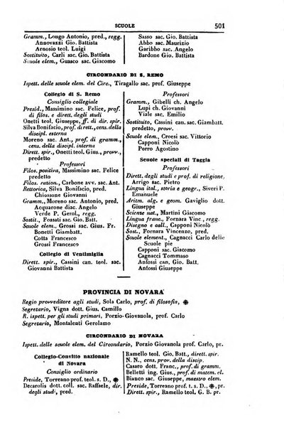 Calendario generale del Regno pel ... compilato d'ordine del Re per cura del Ministero dell'interno ...