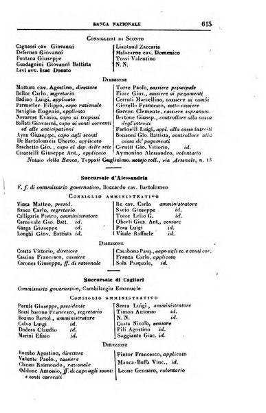 Calendario generale del Regno pel ... compilato d'ordine del Re per cura del Ministero dell'interno ...