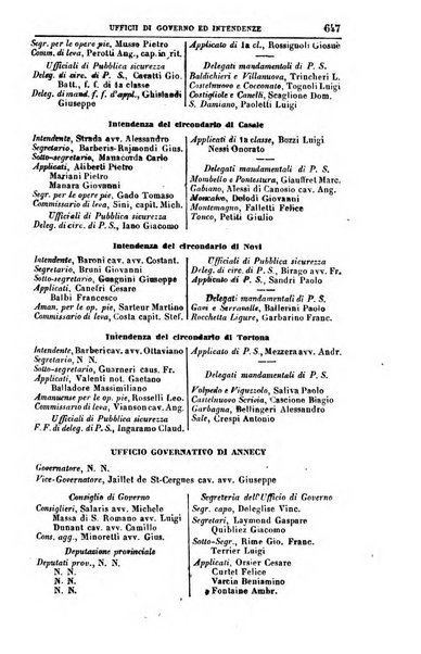 Calendario generale del Regno pel ... compilato d'ordine del Re per cura del Ministero dell'interno ...