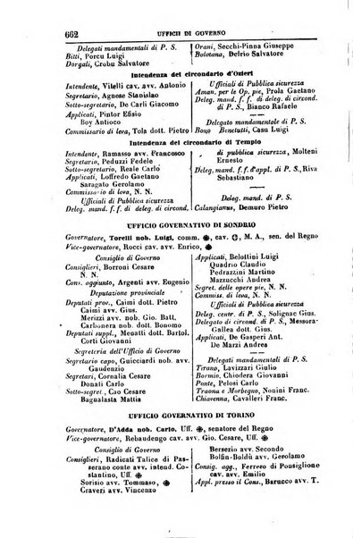 Calendario generale del Regno pel ... compilato d'ordine del Re per cura del Ministero dell'interno ...