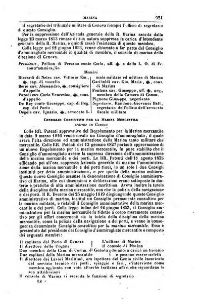 Calendario generale del Regno pel ... compilato d'ordine del Re per cura del Ministero dell'interno ...