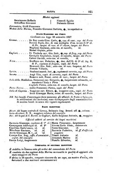 Calendario generale del Regno pel ... compilato d'ordine del Re per cura del Ministero dell'interno ...