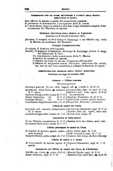 Calendario generale del Regno pel ... compilato d'ordine del Re per cura del Ministero dell'interno ...