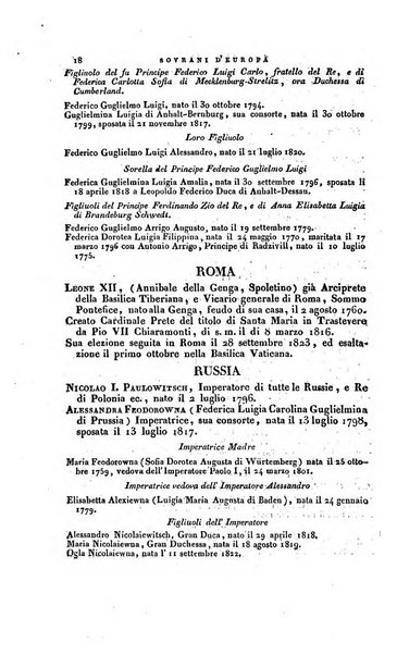 Calendario generale pe' Regii Stati pubblicato con autorità del Governo e con privilegio di S.S.R.M