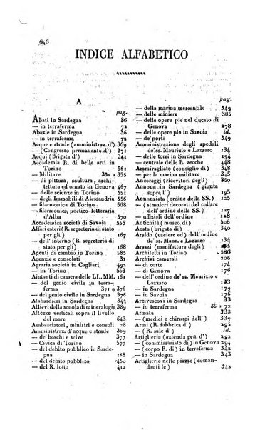 Calendario generale pe' Regii Stati pubblicato con autorità del Governo e con privilegio di S.S.R.M