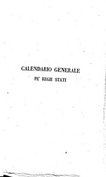 Calendario generale pe' Regii Stati pubblicato con autorità del Governo e con privilegio di S.S.R.M