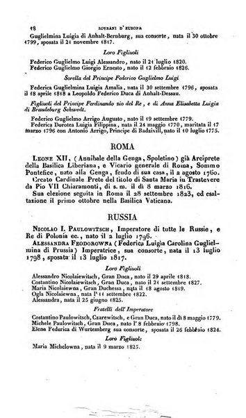 Calendario generale pe' Regii Stati pubblicato con autorità del Governo e con privilegio di S.S.R.M