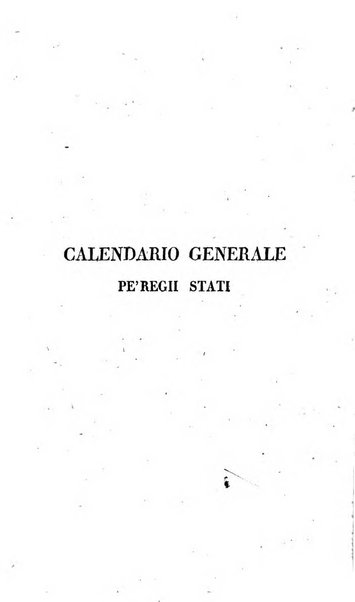 Calendario generale pe' Regii Stati pubblicato con autorità del Governo e con privilegio di S.S.R.M