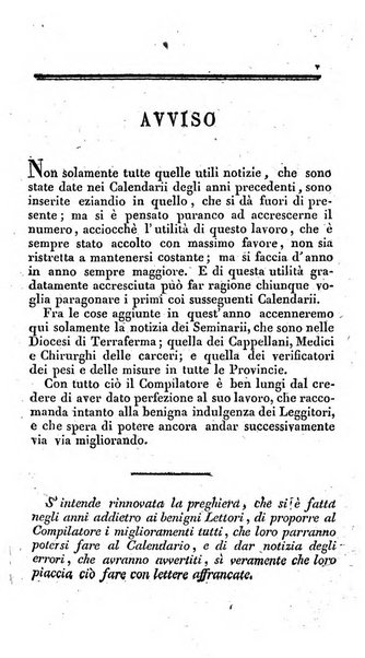 Calendario generale pe' Regii Stati pubblicato con autorità del Governo e con privilegio di S.S.R.M