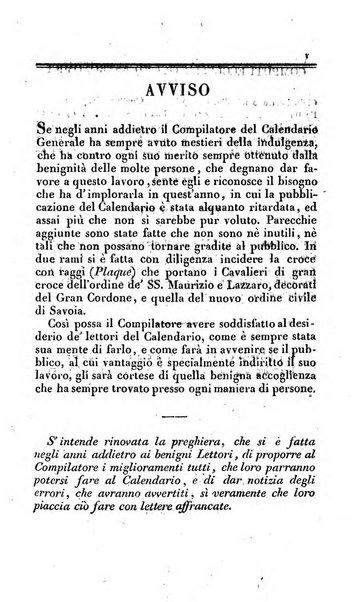 Calendario generale pe' Regii Stati pubblicato con autorità del Governo e con privilegio di S.S.R.M