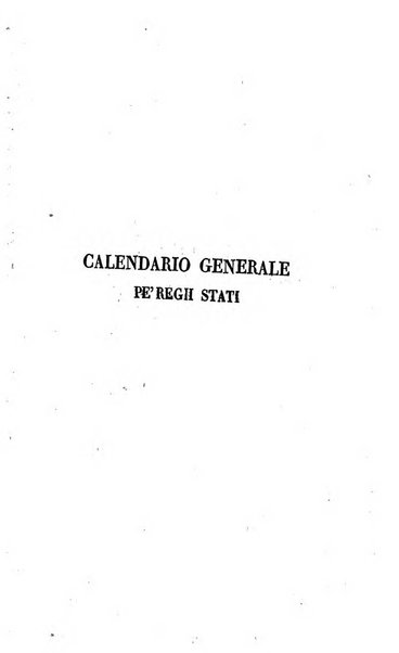 Calendario generale pe' Regii Stati pubblicato con autorità del Governo e con privilegio di S.S.R.M