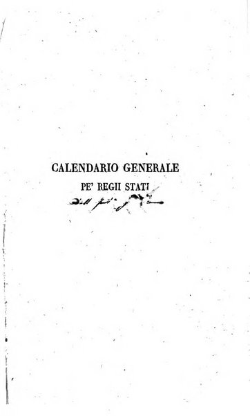 Calendario generale pe' Regii Stati pubblicato con autorità del Governo e con privilegio di S.S.R.M